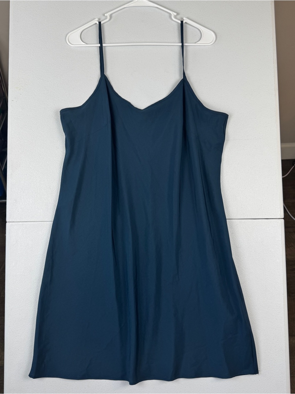 Nanette Lepore Cami Slip Dress Womens 16 Navy Blue Solid Polyester Adjustable